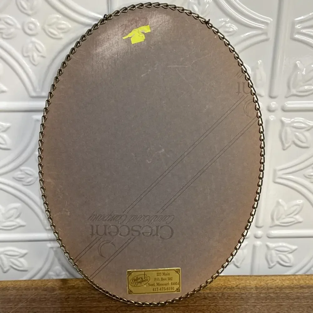 Vtg. “ Priscilla” Oval Filigree Frame Flue Cover